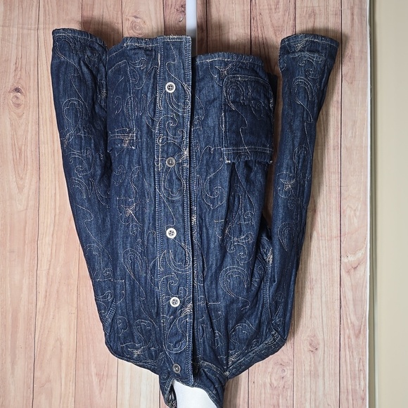 Chicos Paisley & Denim Patterned Reversible Womens Jacket Size 3 Large - Picture 6 of 9